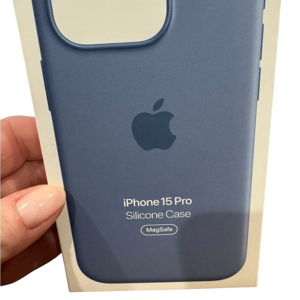 iPhone 15 Pro Silicone Case with MagSafe - Storm Blue. Used.